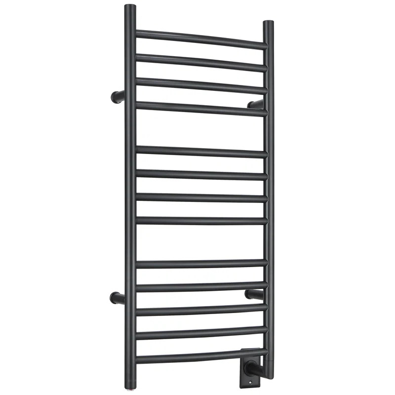 AN-5424 Ancona Svelte Rounded 13-Bar Hardwired Electric Towel Warmer and Drying Rack in Matte Bla... | Wayfair North America