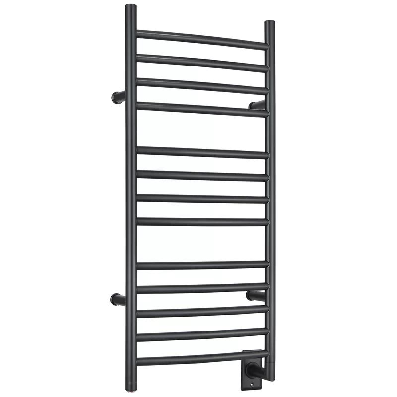 AN-5424 Ancona Svelte Rounded 13-Bar Hardwired Electric Towel Warmer and Drying Rack in Matte Bla... | Wayfair North America