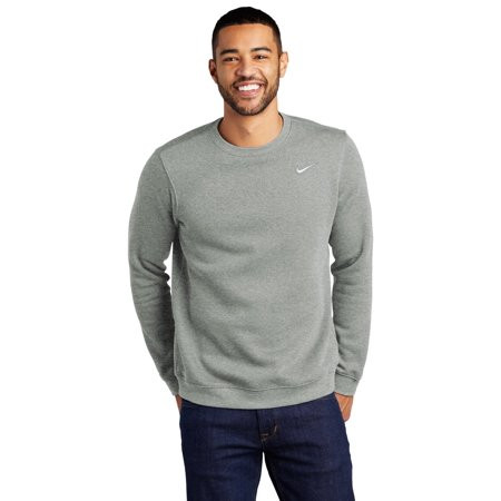 Nike Club Fleece Crew Men s Sweatshirt Crewneck Heather Grey X-Large | Walmart (US)
