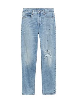 Extra High-Waisted Button-Fly Sky-Hi Straight Light-Wash Ripped Jeans for Women | Old Navy (US)