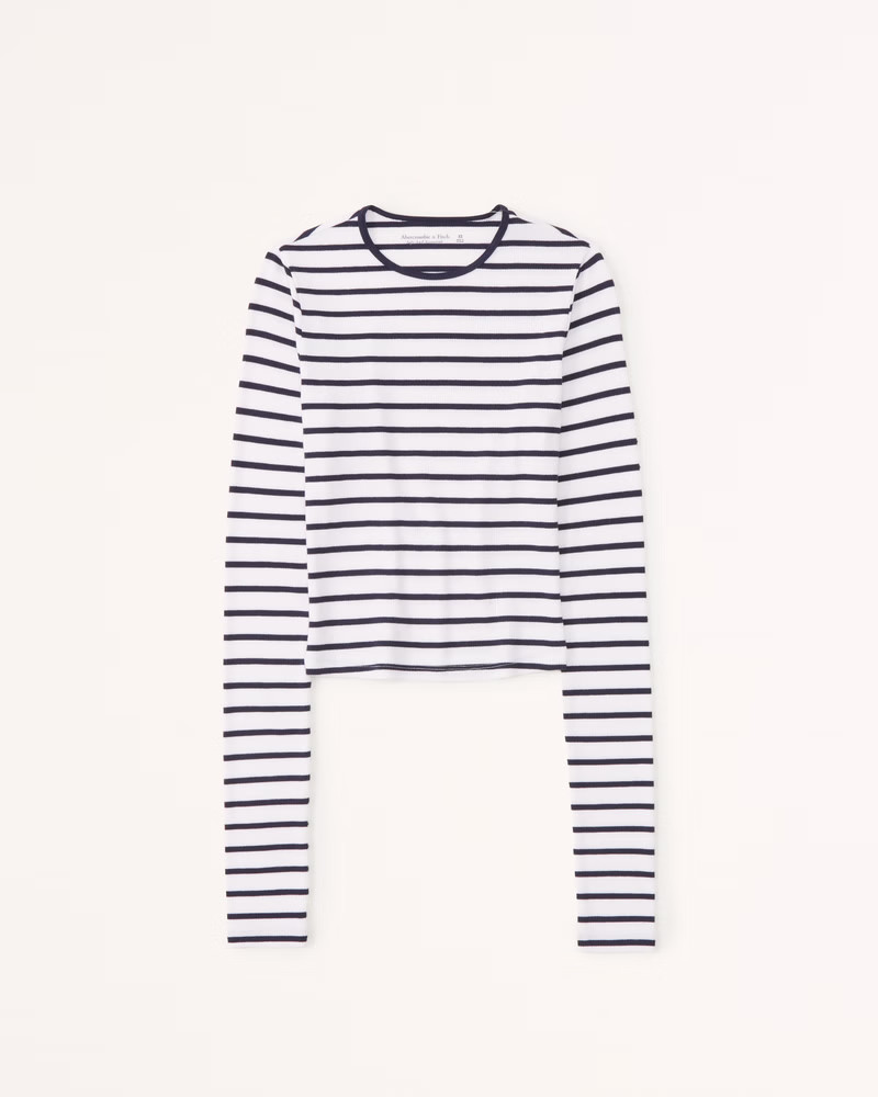 Long-Sleeve Featherweight Rib Top | Abercrombie & Fitch (US)