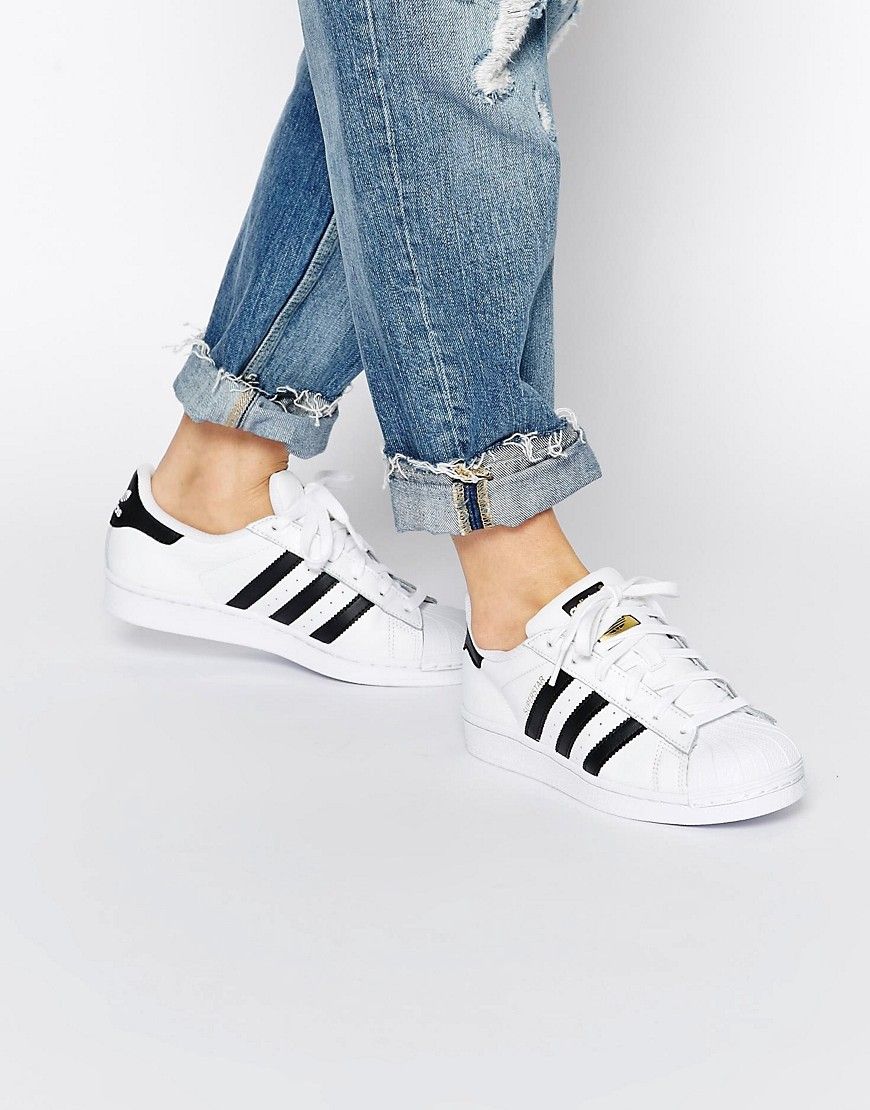 adidas Originals Superstar White & Black Sneakers | ASOS US