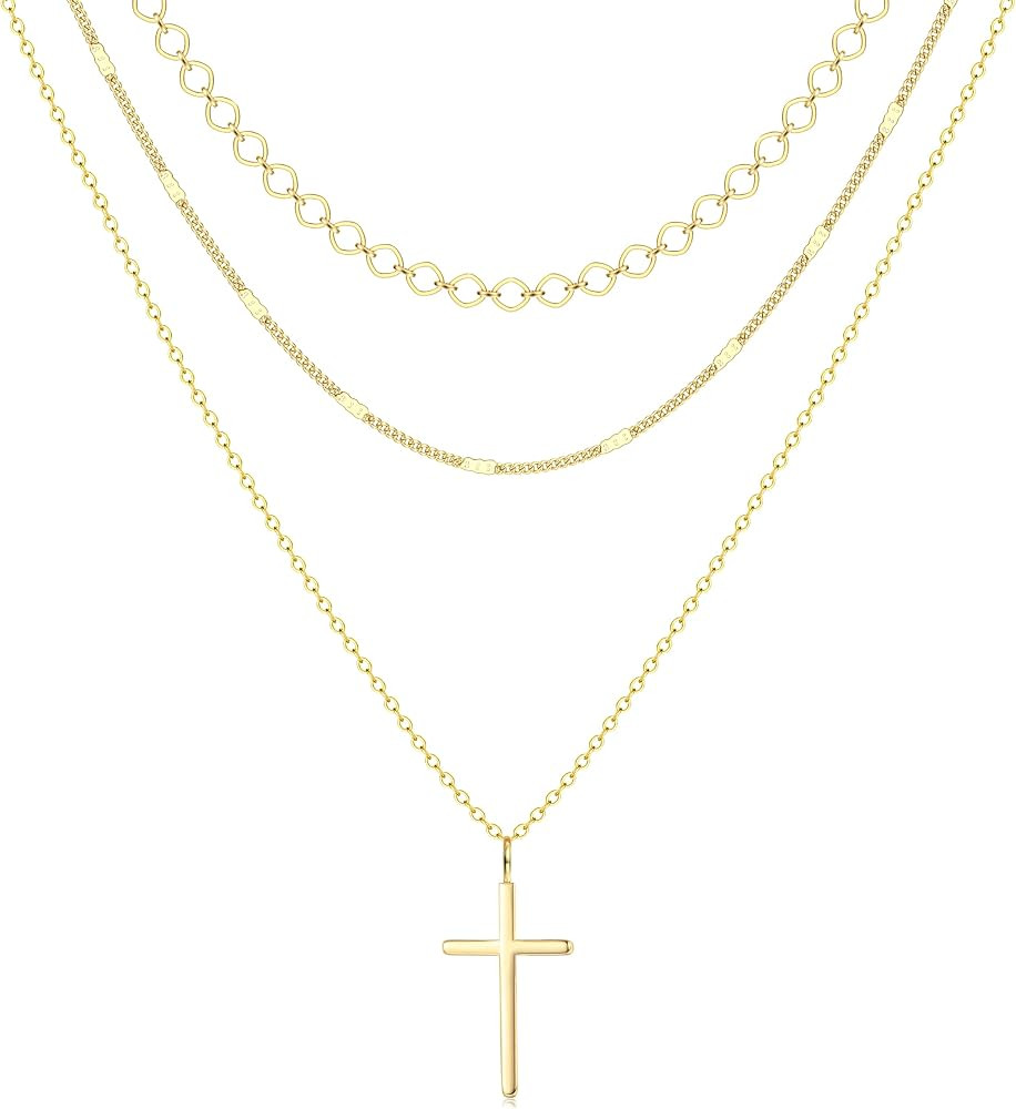 Besteel 3Pcs Dainty Layered Necklaces for Women - Paperclip Choker Necklace Stacks Set Trendy Sim... | Amazon (US)