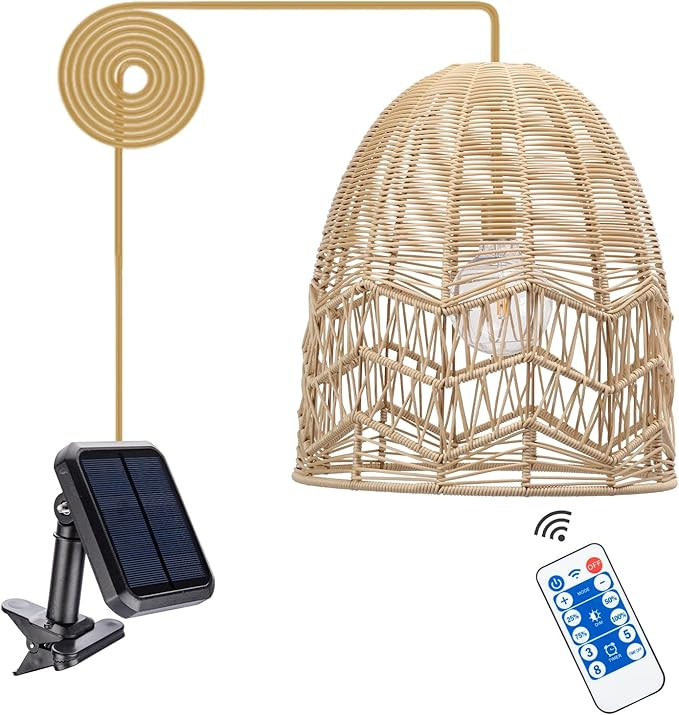 Outdoor Chandelier Solar Pendant Light Outdoor Hanging Lantern Solar Outdoor Chandelier with Remo... | Amazon (US)
