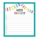 Schoolgirl Style Hello Sunshine Notepad—Colorful Writing Tablet With Bulleted, Lined Pages for To-Do | Amazon (US)