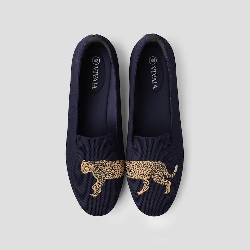 Round-Toe Embroidered Loafers (Audrey) | VIVAIA