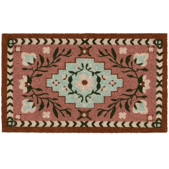 Home Decor Collection 18"x30" Pink Boho Coir Outdoor Doormat | Walmart (US)