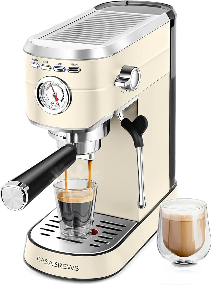 CASABREWS Espresso Machine 20 Bar, Espresso Maker with Milk Frother Steam Wand, Stainless Steel E... | Amazon (US)