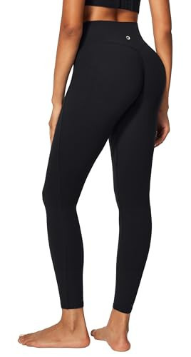 IUGA Invisible Scrunch Butt Lifting Leggings for Women No Front Seam Gym Leggings with Pockets Yoga Pants Tummy Control Black | Amazon (US)