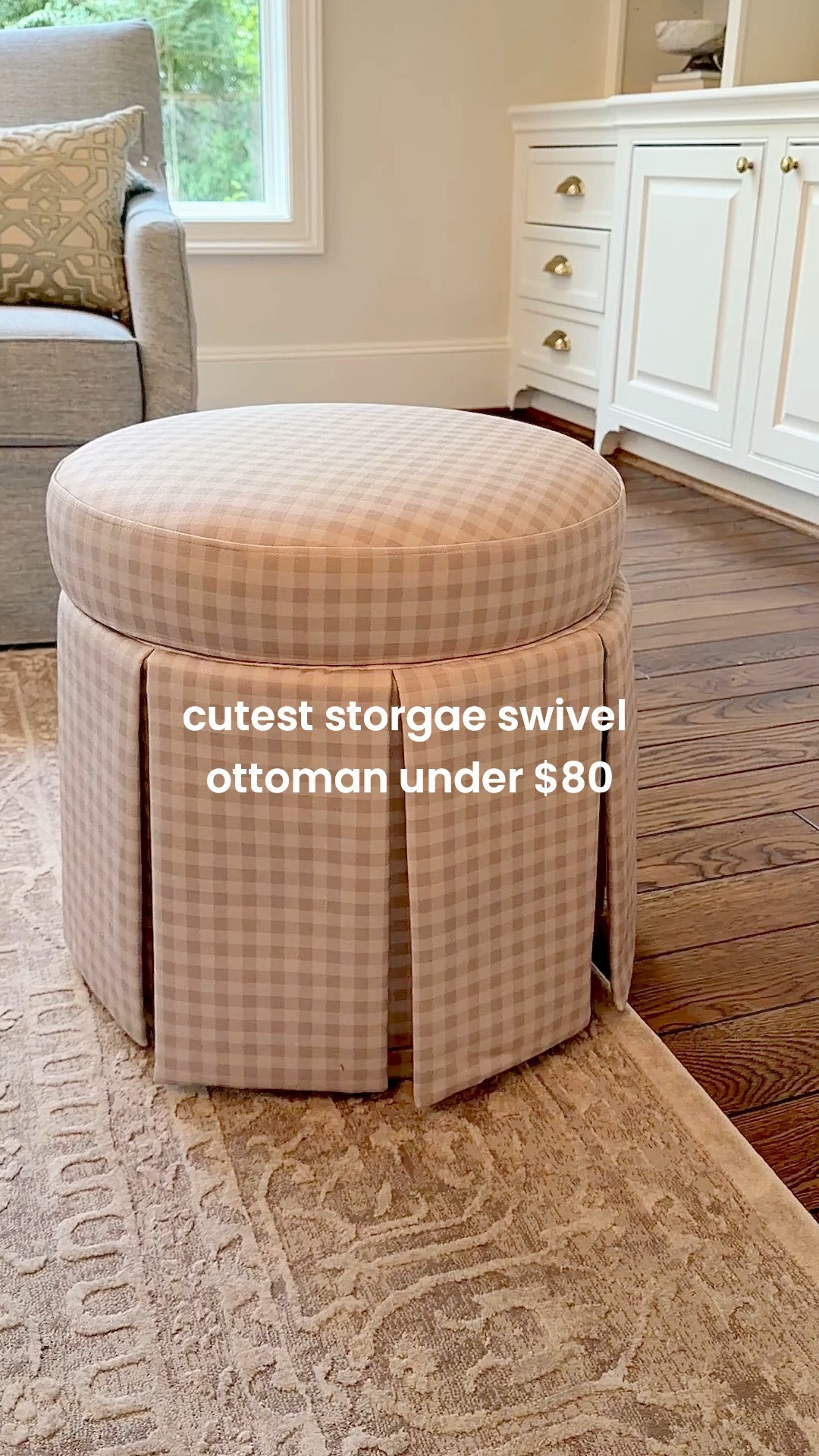 These swivel gingham ottomans are SO GOOD and they have storage!!

#LTKdayinmylife #LTKHome #LTKSaleAlert
