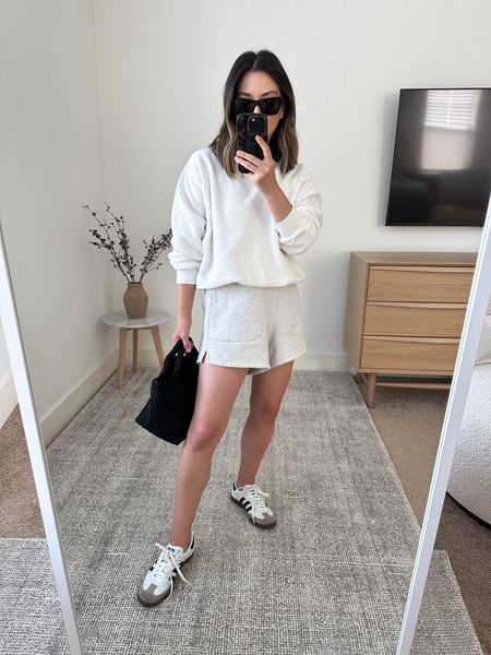 Drop off outfit ideas. These are my favorite sweat shorts. Sized up for a comfy fit. Love the fit of these!

Anine Bing sweatshirt xs (old)
Madewell Shorts Small
Adidas Samba 4.5 men’s. 
Naghedi mini 
YSL sunglasses 

#LTKSeasonal #LTKshoecrush #LTKitbag