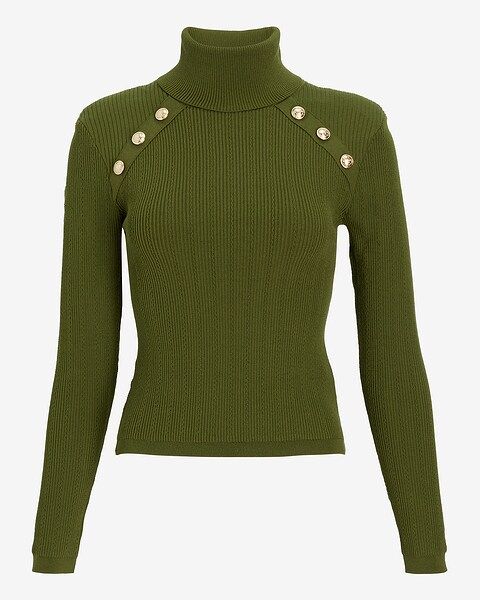 Novelty Button Turtleneck Sweater | Express