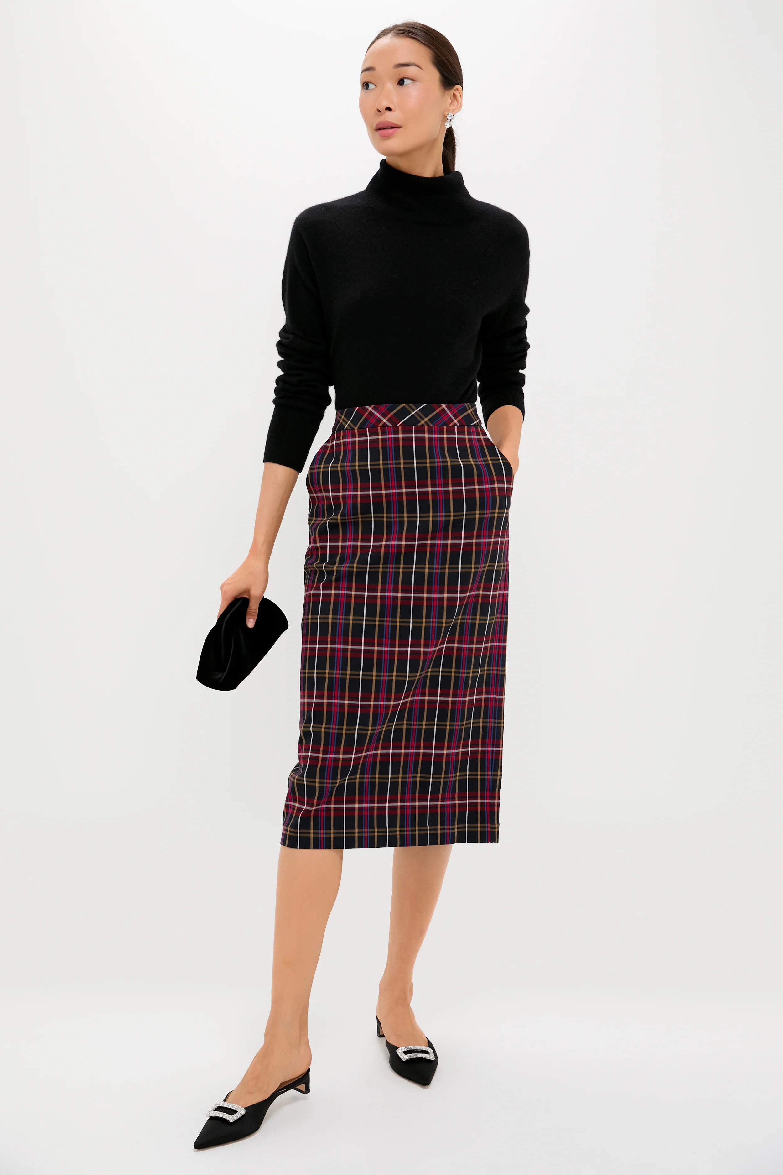 Baroque Tartan Gwyneth Midi Skirt | Tuckernuck (US)