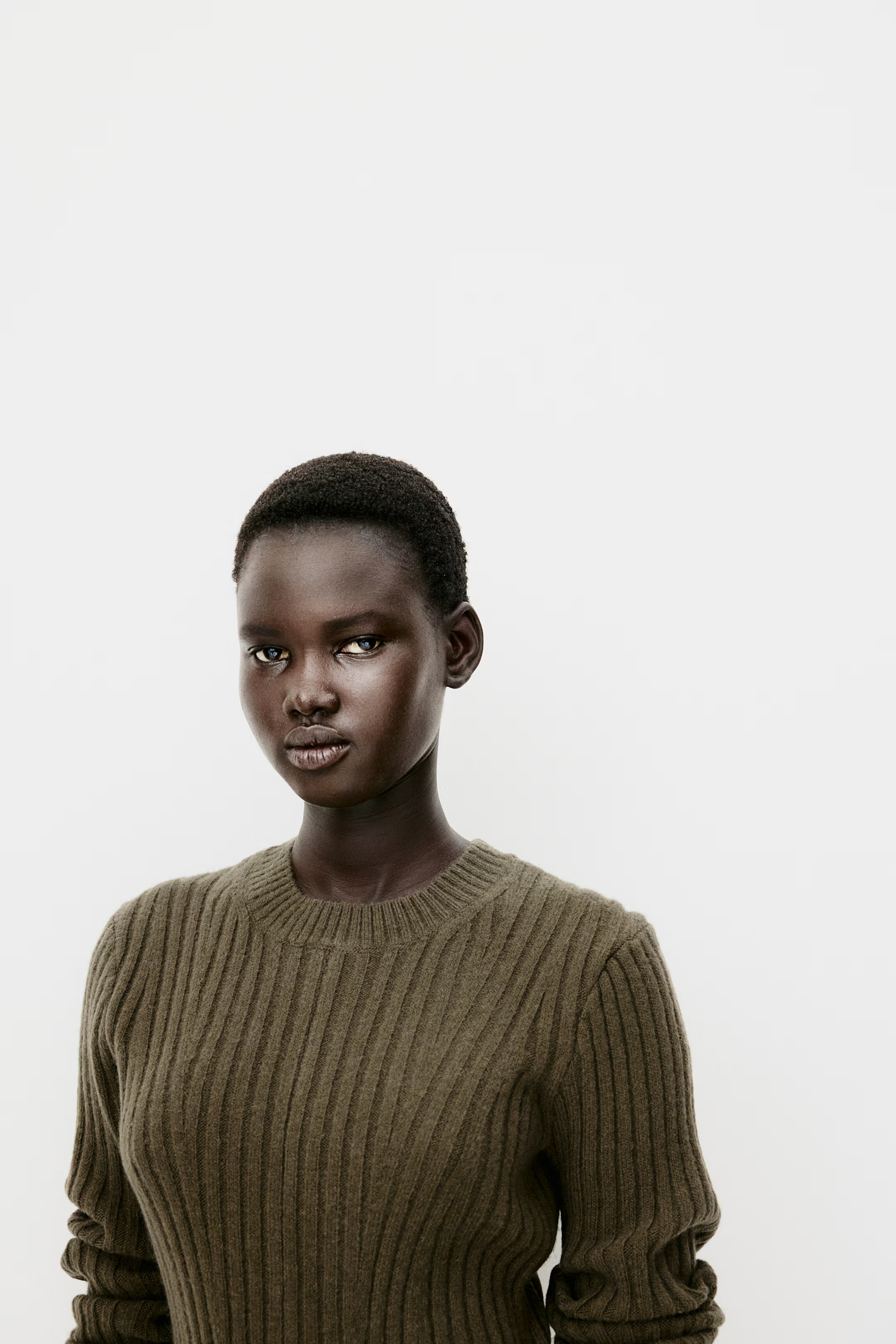 Rib-knit Dress - Dark khaki green - Ladies | H&M US | H&M (US + CA)