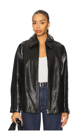 Free People x We The Free Sloane Faux Leather Jacket In Black in Black. - size M | Revolve Clothing (Global)