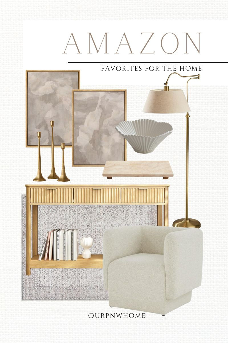 Some of my latest home finds from Amazon with a luxury vibe!

Neutral home, Amazon home, neutral area rug, modern armchair, ivory accent chair, boucle chair, fluted console table, reeded entryway table, ribbed console table, accent table, vintage floor lamp, abstract wall art, geometric wall art, fluted bowl, scalloped bowl, fruit bowl, home decor, home accents, travertine tray, decorative tray, brass candlesticks, candle holders, living room furniture, modern home 

 #LTKSeasonal #LTKHome #LTKStyleTip