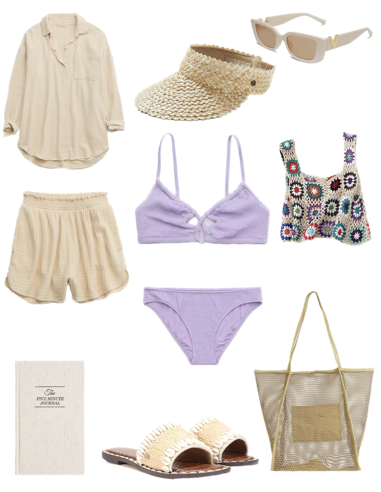 Beach day bikini /outfit /essentials 💜🐚