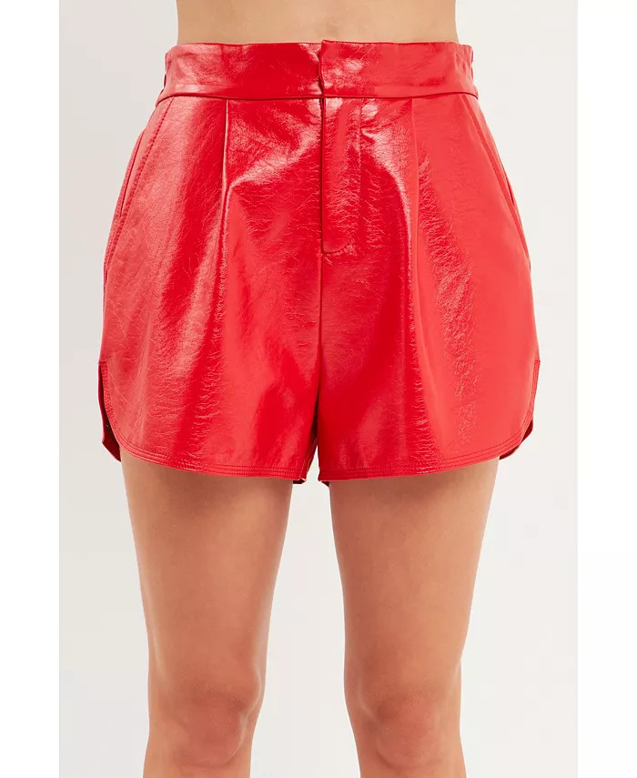 Grey Lab Women's High-Waisted Faux Leather Shorts - Macy's | Macys (US)