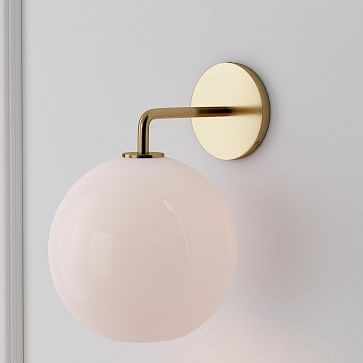 Sculptural Glass Globe Sconce - Milk | West Elm (US)