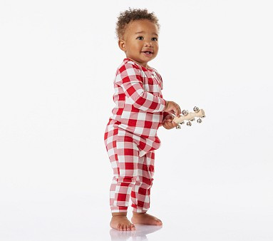 Holiday Silky Tencel Check Nursery Pajama | Pottery Barn Kids