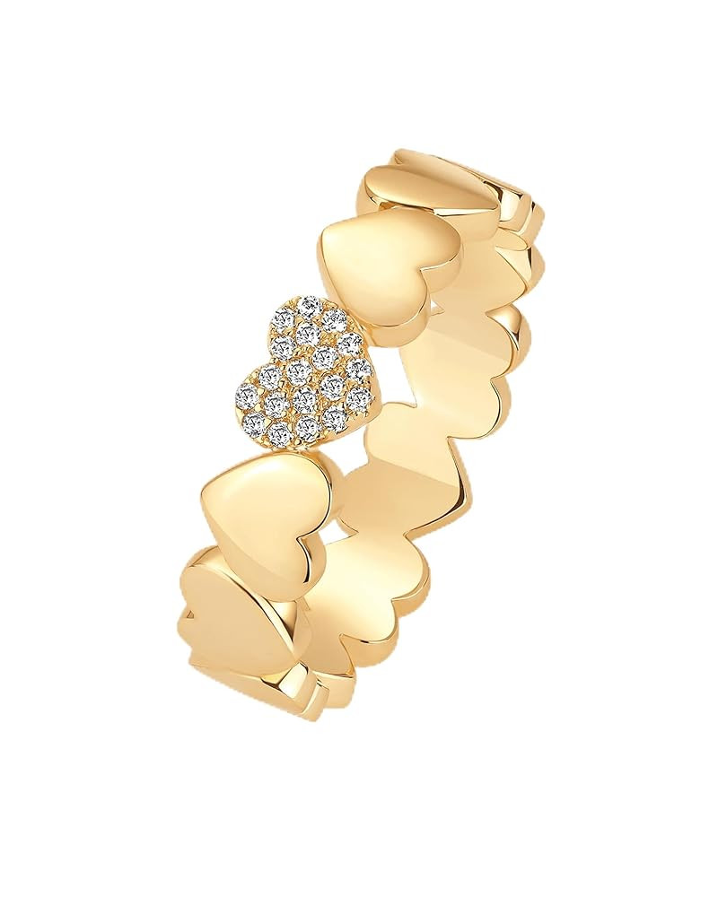 PAVOI 14K Gold Plated Heart Stackable Rings for Women | Love Valentines Statement Chunky Signet R... | Amazon (US)