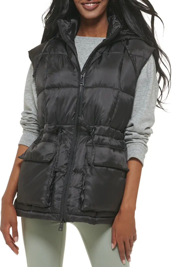 Cinch Waist Hooded Vest | Nordstrom
