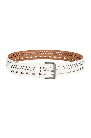 ALAÏA Vienne Thin Belt in Blanc Optique - White. Size 65 (also in ). | FWRD 