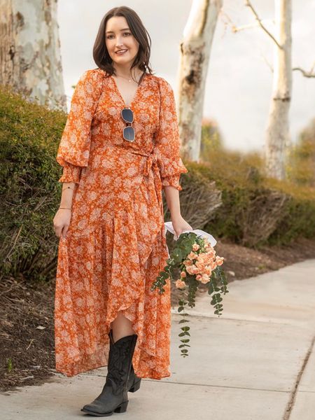 When you need an outfit that is easy breezy and ready to go, a wrap dress is the one. I purchased this beautiful floral dress late fall and finally had a chance to wear it out 🧡 Paired with my fave black western boots and I’m ready to take on the day 🌸 This dress is OOS but I linked a similar one that’s still available & on sale

#LTKSeasonal #LTKSale #LTKstyletip