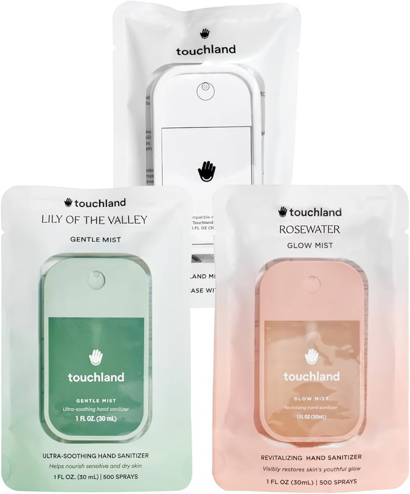 Touchland Gentle Mist + Glow Mist + White Mist Case (1FL OZ), Protective and Stylish Hydrating Ha... | Amazon (US)