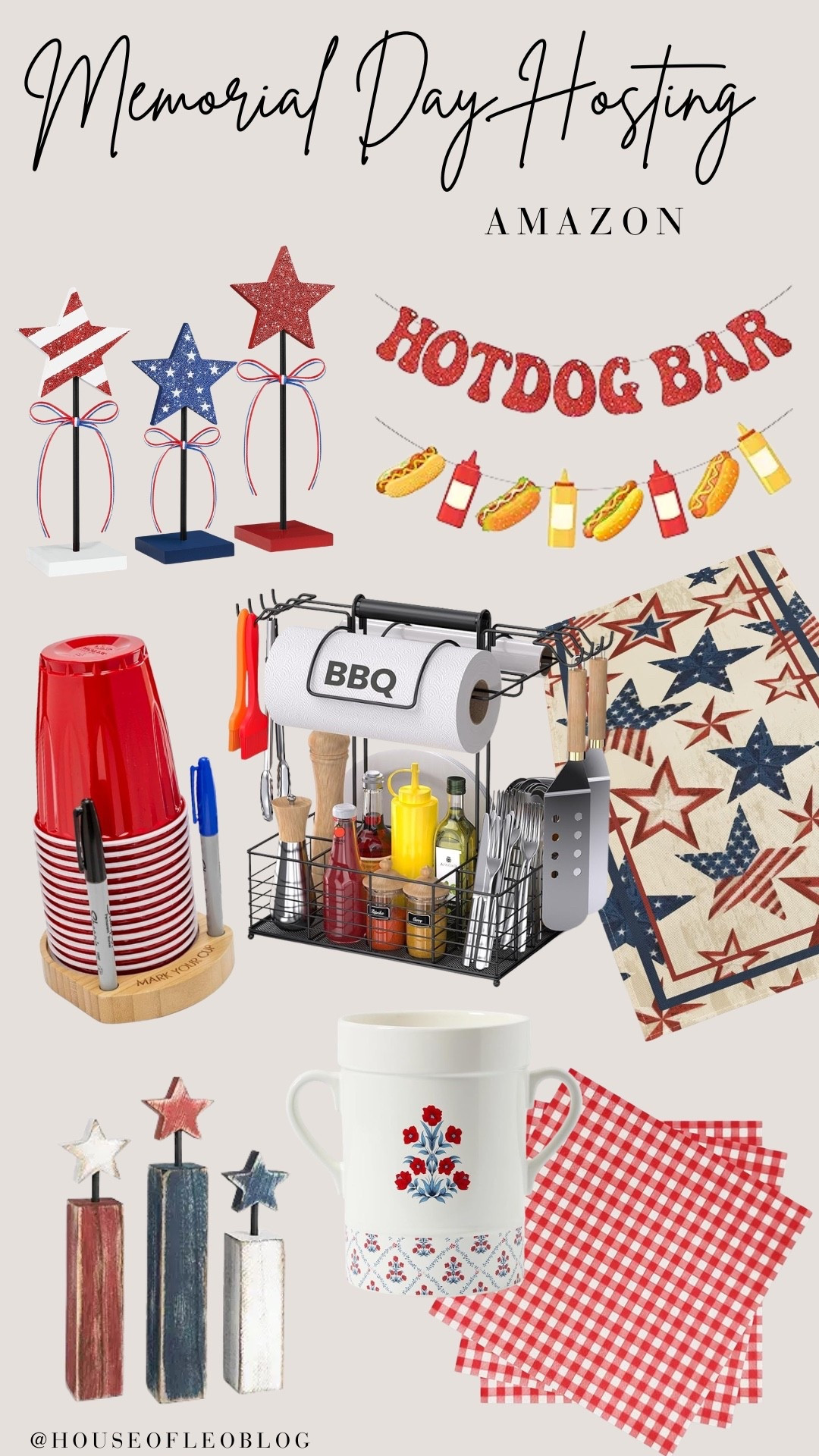 Memorial Day hosting essentials! So many fun pieces that can be reused for the 4th of July!
