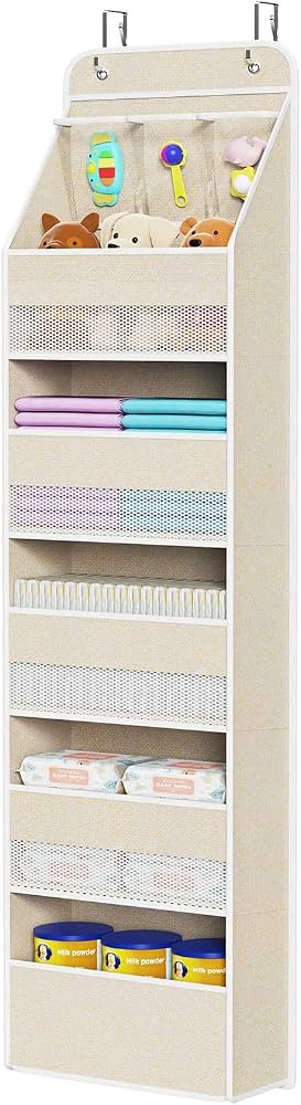 Univivi Over the Door Organizer for Baby Nursery, Beige Pattern, 6-Shelf | Amazon (US)
