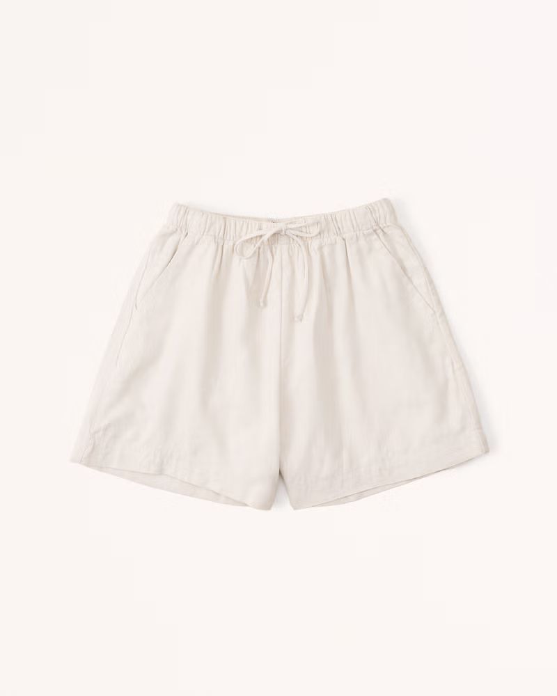 Women's Linen-Blend Pull-On Short | Women's Bottoms | Abercrombie.com | Abercrombie & Fitch (US)