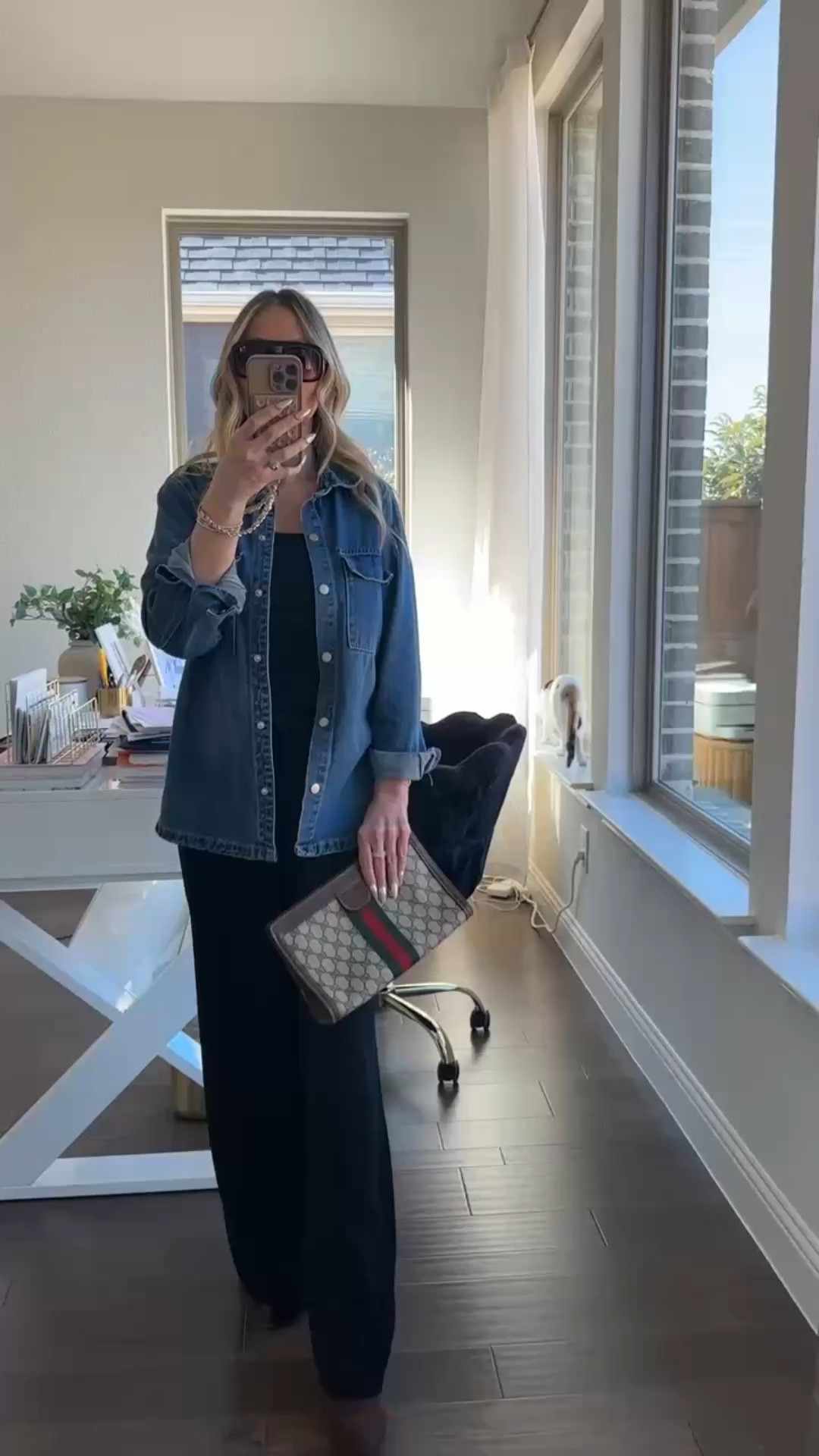 Easy layers are my favorite way to make everyday outfits feel polished without trying too hard.

Today’s look is a simple elevated basics formula I wear on repeat — a relaxed denim button-down (Amazon) over a sleek black base with my Aritzia Lodge pants for that long, tailored silhouette, finished with classic Amazon pointed boots, oversized Amazon sunglasses, and my vintage Gucci clutch to add a little luxe contrast.

Comfortable, flattering, and looks way more expensive than it is — exactly how I like to dress at 40+.

Save this if you love high-low style and effortless outfits you can actually live in 🤍

#AffordableStyle #HighLowFashion #Over40Style #ElevatedBasics #AmazonFashionFinds


#LTKootd #LTKgrwm #LTKSeasonal