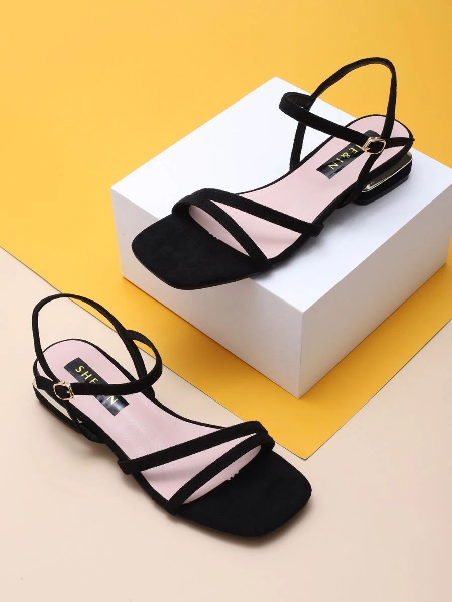 Open Toe Ankle Strap Sandals | SHEIN