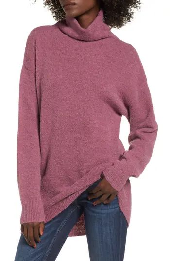 Women's Bp. Boucle Turtleneck Tunic Sweater, Size XX-Small - Purple | Nordstrom