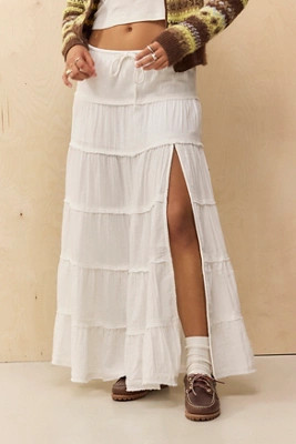 UO Sadie Tiered Maxi Skirt | Urban Outfitters UK