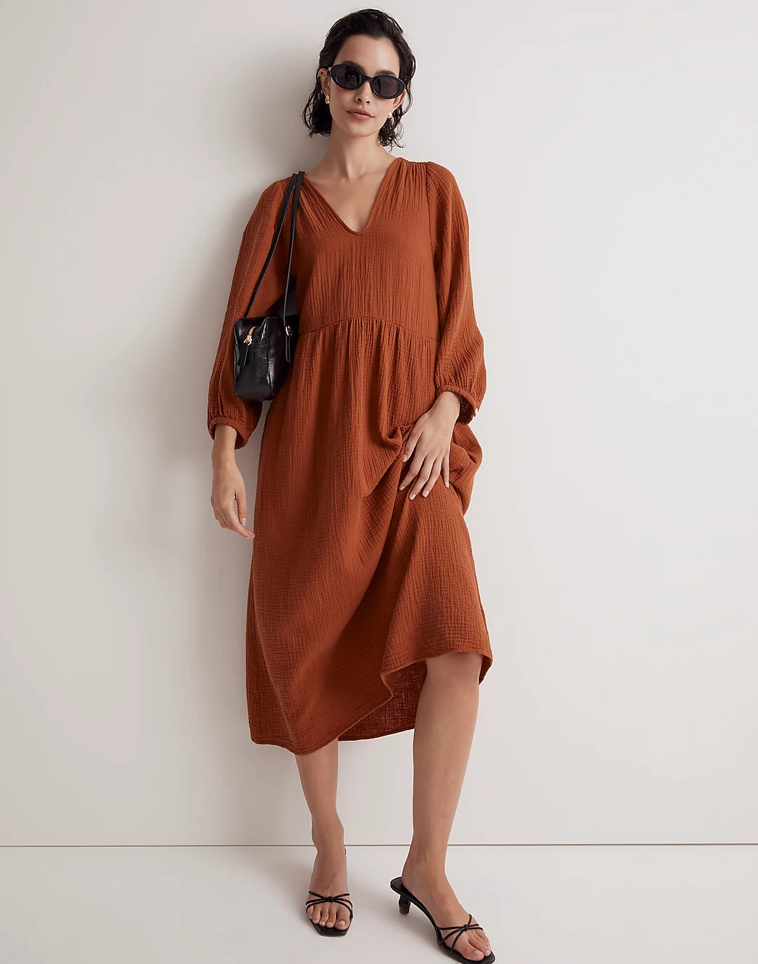 Lightspun V-Neck Midi Dress | Madewell