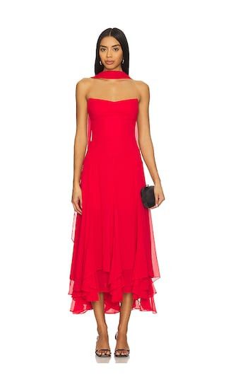 Monterey Dress With Scarf in Cherry Red | Revolve Clothing (Global)