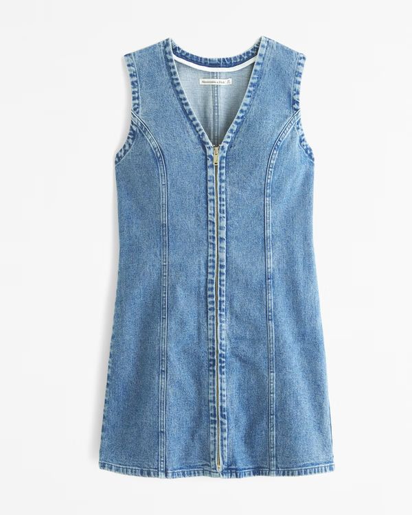 The A&F Mara Denim Zip-Up Mini Dress | Abercrombie & Fitch (US)