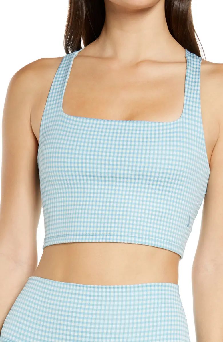 Yoga Dri-FIT Crop Gingham Tank | Nordstrom