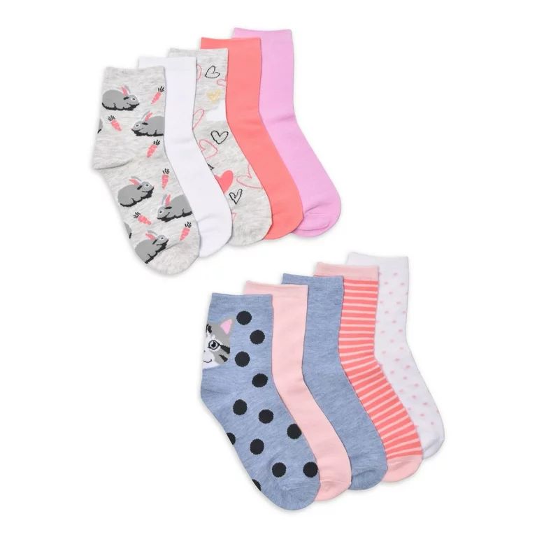 No Boundaries Women's Graphic Shortie Crew Socks, 10-Pack, Shoe Size 4-10 | Walmart (US)