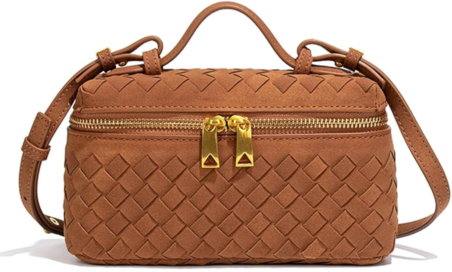 Slouchy Woven Crescent Crossbody Purses Women Square Box Shoulder Bag Mini Suede Tote Hobo Bags H... | Amazon (US)