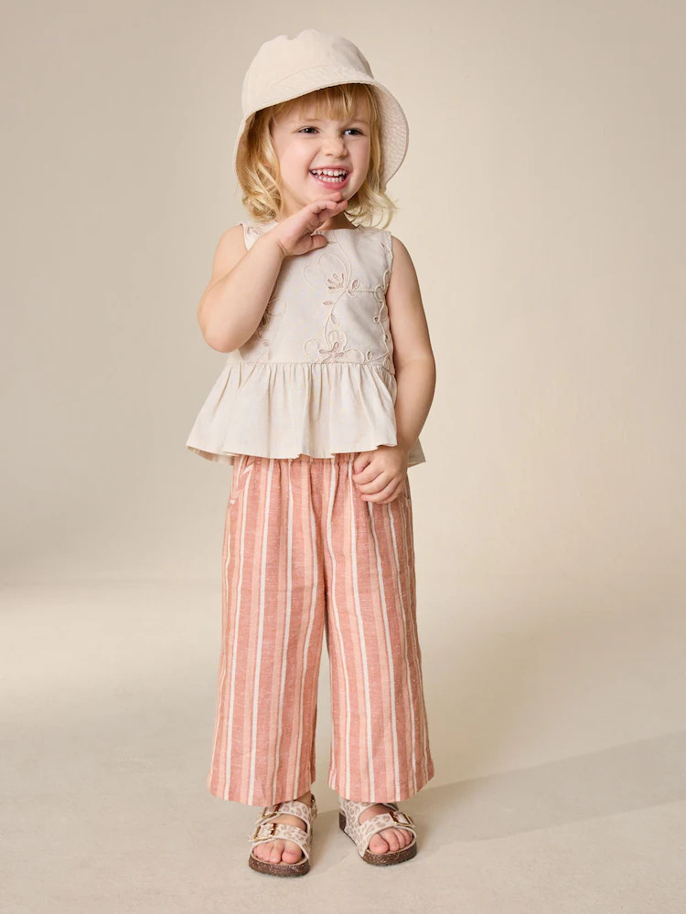 Neutral Embroidered Blouse And Trousers Co-ord Set (3mths-8yrs) | Next US