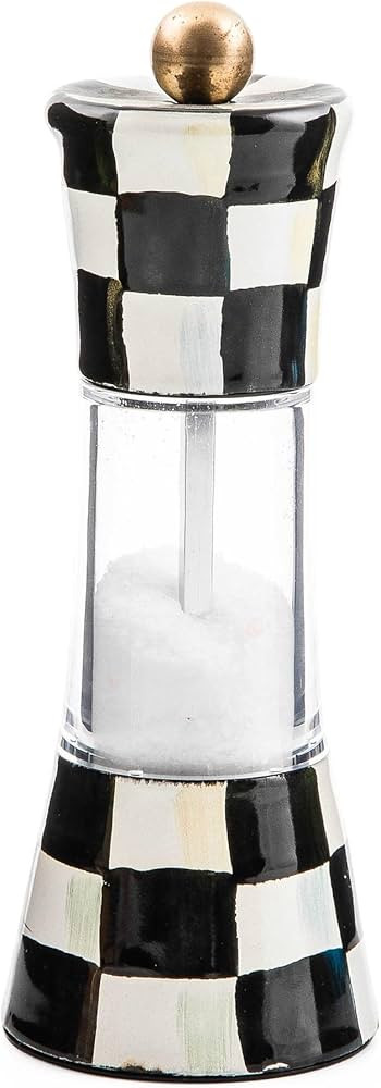 MACKENZIE-CHILDS Enamel Grinder, Refillable Manual Salt Grinder and Pepper Grinder, Black-and-Whi... | Amazon (US)