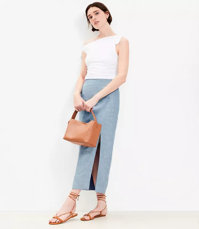 Linen Blend Maxi Skirt | LOFT