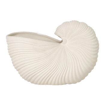 Ferm Living Weiße Steinzeug Vase Shell - Trouva | Trouva (Global)