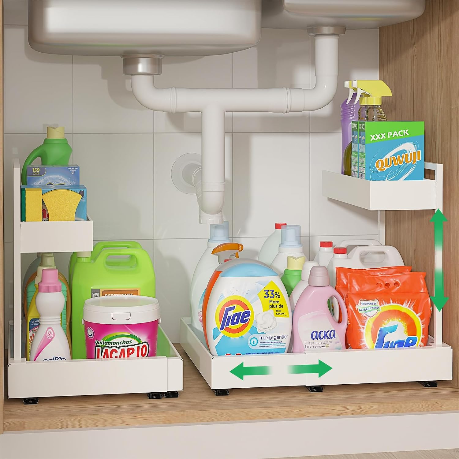 Expandable Under Sink Organizer with 6-Level Height Adjustment | Amazon (US)