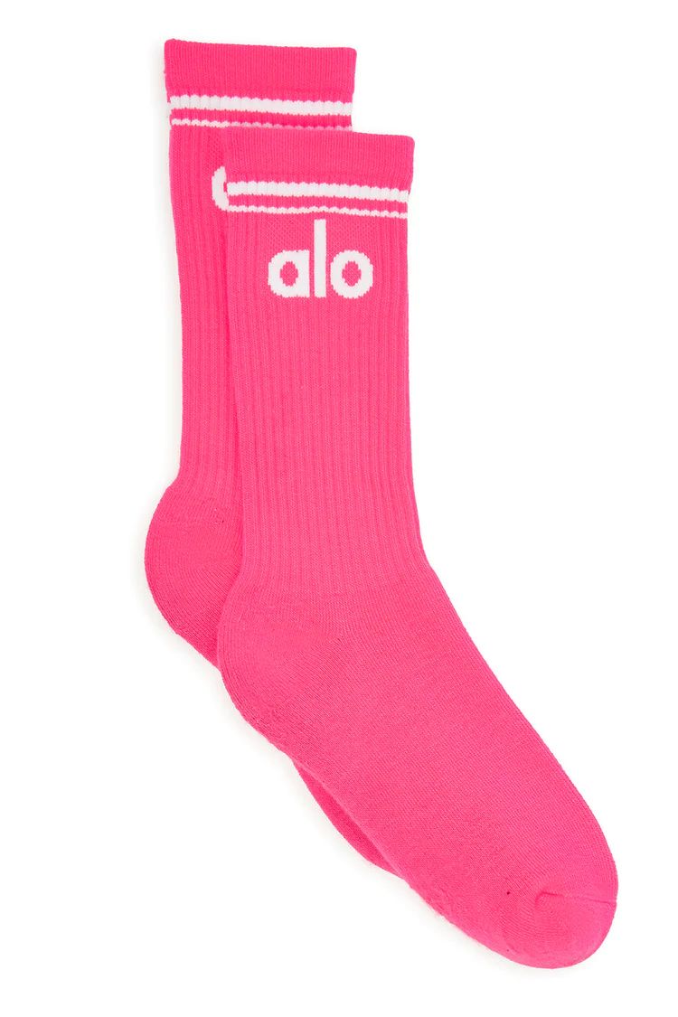 Women's Throwback Sock - Hot Pink/White | Alo Yoga