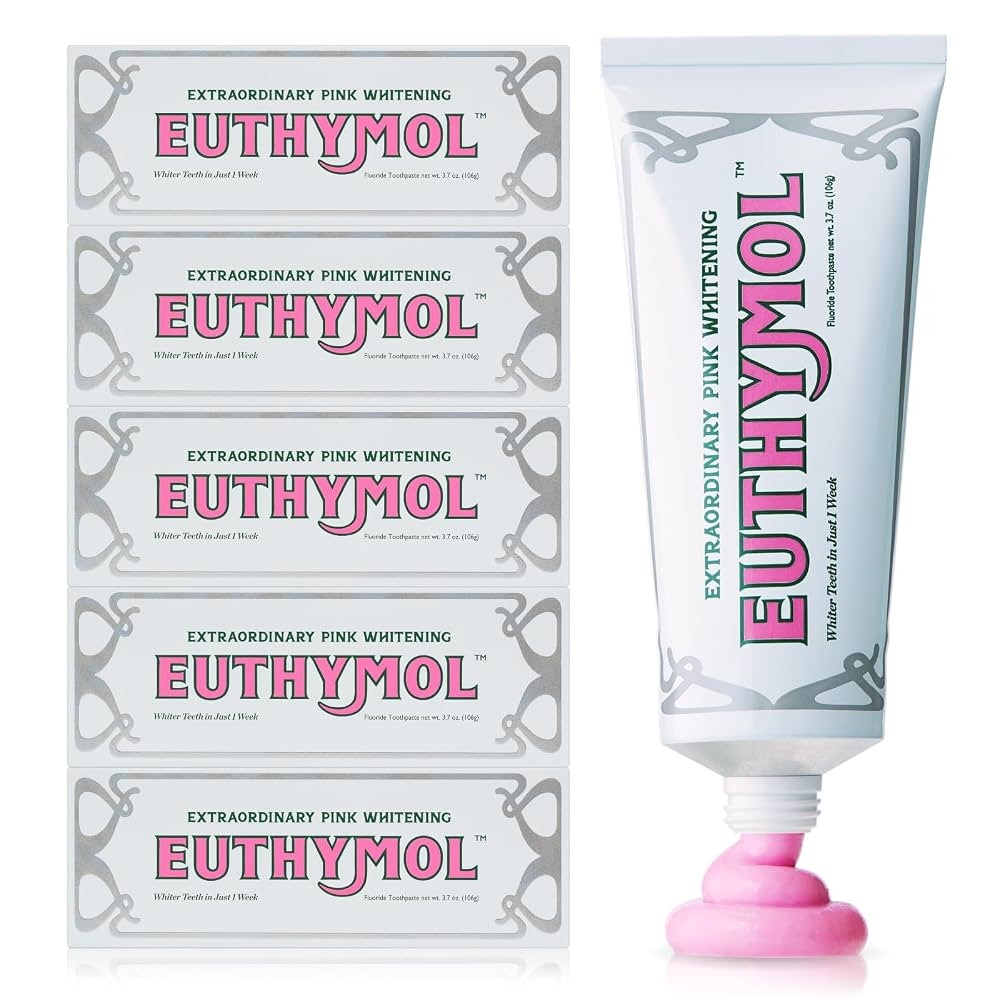 EUTHYMOL Whitening Toothpaste (3.7fl oz*5, Pack of 5) - Stain Removal in 2 Weeks, Long-Lasting Fr... | Amazon (US)