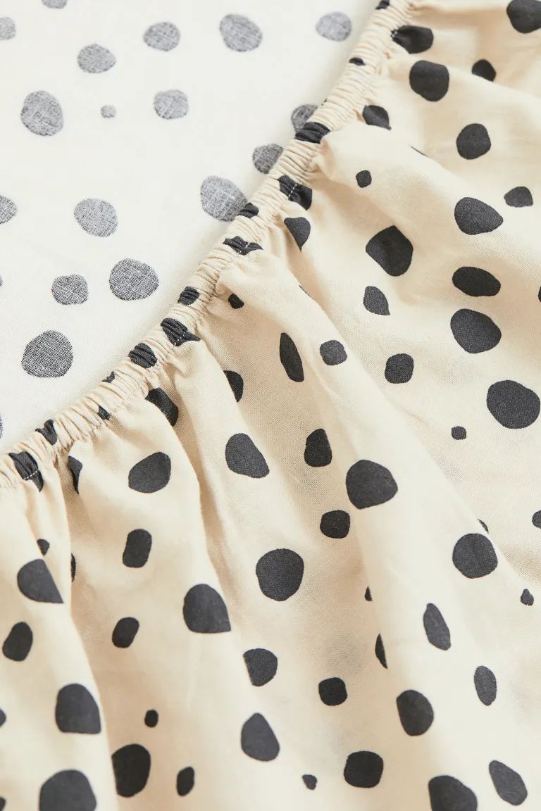 Patterned cotton fitted sheet | H&M (UK, MY, IN, SG, PH, TW, HK)
